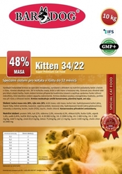 Bardog KITTEN Cat 34/22 Super Prémium 10 kg