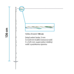 Set elektrického ohradníku pro skot, zvěř, prasata, ovce a kozy - DUO zdroj - lanko 400 m