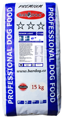BARDOG krmivo SENIOR & LIGHT 19/08 kuřecí maso 15 kg pro starší psy